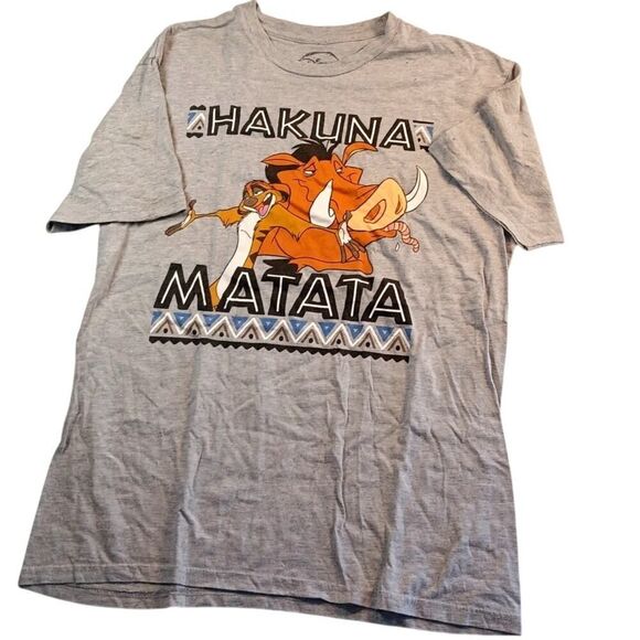 Disney Lion King Hakuna Matata Gray T-Shirt - Large - Picture 1 of 4